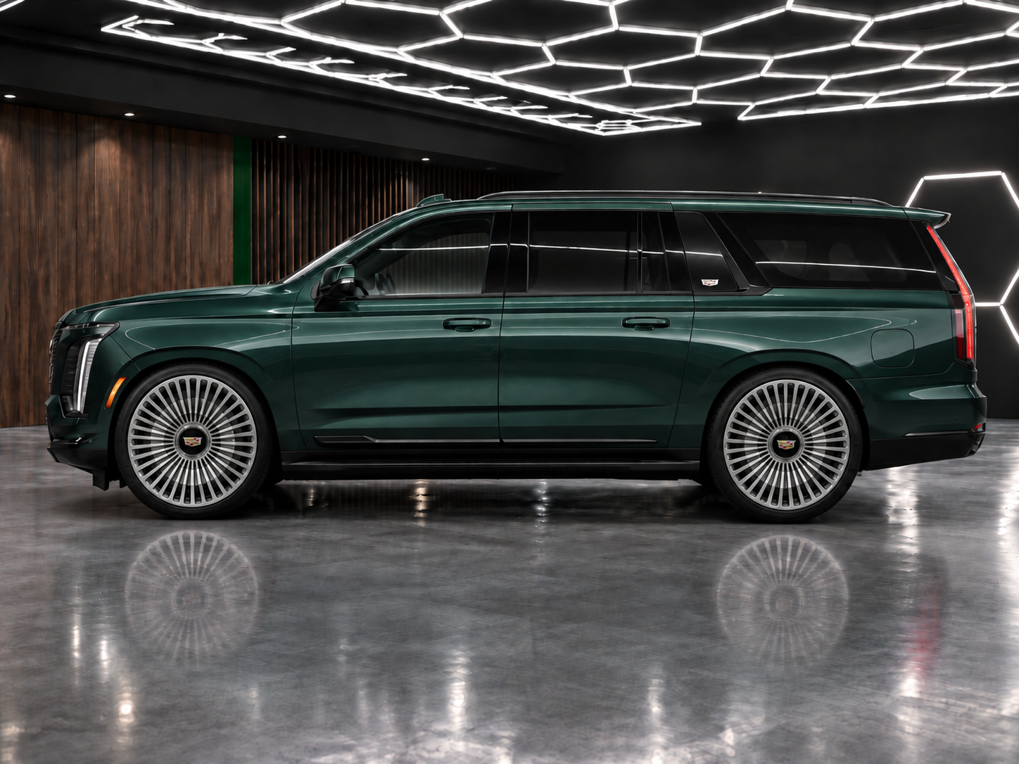 Cadillac Escalade на кованых многоспицевых дисках — после примерки